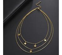 Collier Pendentif Couleur Or étoile Pendentif Collier pour Femme Femme exquise Couches clavicule chaîne Collier Mariage fête Bijoux Cadeaux Bijoux Cadeaux d'anniversaire pour Femmes Hommes