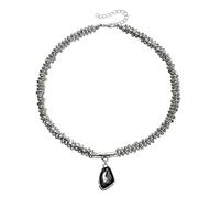 Collier pendentif coupe géométrique brillant, chaîne en alliage robuste, bijoux, ajout sans date à la garde-robe, collier superposé élégant et essentiel