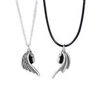 Collier Pendentif Couple Collier apparié Ange démon Pendentif Colliers chaîne en Cuir Cadeaux d'amitié pour Femmes Hommes Bijoux Cadeaux de Vacances