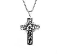 Collier pendentif croix de la Sainte Communion pour hommes collier chrétien religieux en acier inoxydable Bijoux cadeau
