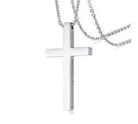 Collier pendentif croix en acier titane simple pour hommes femmes noir or argent couleur collier bijoux collier bijoux cadeaux, Manche :, taille unique