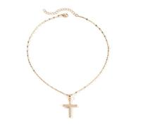 Collier Pendentif Crucifix Inspiré Par La Foi Chatoyant Zircone En Pierre Colcaine Élégante Accessoire Pour L'ornement Spirituel De L'usure Quotidienne