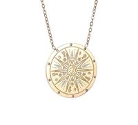 Collier pendentif de cartes de tarot en acier inoxydable avec rayons de soleil et lune pour hommes et femmes, cadeau simple et à la mode rond