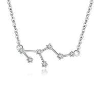 Collier Pendentif de Série Douze Constellations Lion en Argent Fin 925 et Zircon Fantaisie Femme bijoux 12 signes du zodiaque astrologique Idée Cadeau Femme - VIKI LYNN