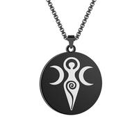 Collier pendentif déesse spirale en acier inoxydable déesse en or statue charme bijoux cadeau