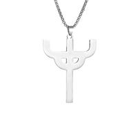 Collier pendentif en acier inoxydable en acier inoxydable Judas rétro géométrique Judas Jérusalem Bijoux tendance et cool hommes et femmes
