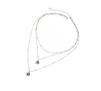 Collier Pendentif En Acrylique Avec Diamants Noirs, Chaîne Minimaliste À | Couches