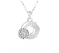 Collier Pendentif En Argent pour Femme Collier D'Anniversaire En Argent Sterling 925 avec Pendentif Représentant Douze Divinités Florales pour Épouse Mère Petite Amie Fille Amie - Coffret Cadeau