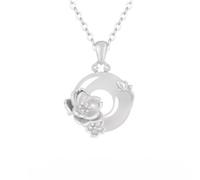 Collier Pendentif En Argent pour Femme Collier D'Anniversaire En Argent Sterling 925 avec Pendentif Représentant Douze Divinités Florales pour Épouse Mère Petite Amie Fille Amie - Coffret Cadeau