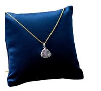 Collier pendentif en argent sterling 925 avec pierre précieuse rubis naturelle, forme poire et chaîne forçat. Bijou fait main sublimant la passion. Médaillon sublimant la passion | LK_SGMP_0084