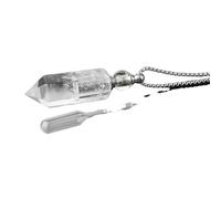 Collier Pendentif en Cristal D'Aromathérapie, Pendentif en Pierre À Pointe Hexagonale Avec Chaîne en Argent, Flacon de Parfum Diffuseur D'Huiles Essentielles pour Femmes Et Hommes en Cristal Trans