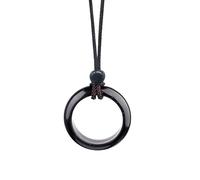 Collier Pendentif En Cristal De Guérison, Pierres Précieuses Naturelles, Collier Pendentif En Pierre Ronde, Cordon En Cuir Noir, Réglable, Bijoux Bohème Faits À La Main, Cadeaux Pour Femmes Et