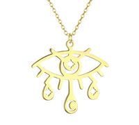 Collier pendentif en forme de larme Oeil turc Lune et étoiles vintage collier cadeaux Collier pendentif à la mode Bijoux