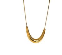 Collier Pendentif en Forme de U Vintage en Acier Inoxydable