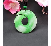 Collier pendentif en jade naturel sculpture amulette porte-bonheur, collier pendentif rune en jade vert blanc naturel chinois double face creux sculpté bijoux de charme mode amulette hommes femmes cad