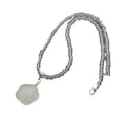 Collier pendentif en pierre de cristal sculptée en forme de rose de 4 mm, perles rondes, artisanat, pierre œil de tigre rose, chaîne de pull en pierre rouge, style unisexe pour l'automne et l'hiv