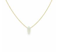 Collier Pendentif en Pierre Naturelle Véritable - Minéraux de Lithothérapie - Bijou Bien-Être | Artisanal Français (Double Pointe - Chaîne en Acier Doré | Amazonite)