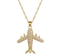 Collier Pendentif en Zircon incrusté de Chasse au Beau Combattant pour Femmes Bijoux en Acier en Acier Inoxydable