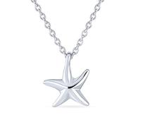 Collier Pendentif Étoile De Mer Nautique Pour Femmes Et Adolescentes En Argent Sterling .925, Inspiré De La Vie Marine De L'Océan, Des Plages Tropicales D'Hawaï Et Des Vacances En Bord De Mer