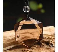 Collier pendentif Feng Shui à quartz fumé étoile de David hexagramme collier de pierres précieuses pendule psychique Talisman amulette collier for couples chanceux amour richesse pendentif collier for