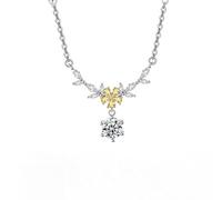 Collier Pendentif Floral pour Femme Argent Sterling 925. Pendentif Représentant Douze Divinités Florales. Bijou pour Femme et Fille Orné De Zircon. Idée Cadeau D'Anniversaire (Février). Fleurs