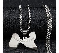 Collier Pendentif France Guadeloupe Colliers Pendants Homme Bijoux Argent Couleur Chaîne Collier Bijoux Pendant Homme Bijoux Cadeaux d'anniversaire pour Femmes Hommes