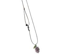 Collier pendentif fruits grappe de raisin breloque en résine avec chaîne de cordon, env 50 Cm / 19.7 pouces pour vêtements de fête, pendentif de fruits, collier, grappe de raisin, cordon de charme en