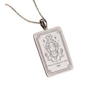 Collier pendentif gravé sur le thème de l'astrologie, en argent sterling 925 plaqué argent, avec chaîne maille forçat de 45,7 cm (18 pouces). Bijou fait main pour homme et femme | LKD_EGP_00481