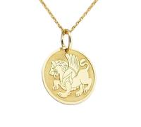 Collier pendentif griffon en argent sterling 925 doré | LK_NLC_00035 | Pendentif ovale minimaliste artistique plaqué or cadre ouvert 26 mm chaîne câble de 45 cm bijou moderne à offrir.