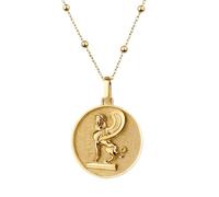 Collier pendentif griffon en argent sterling 925 doré | LK_NLC_00491 | Collier à motif spirale avec chaîne câble de 45 cm plaquée or bijou minimaliste d'inspiration celtique chargé de sens