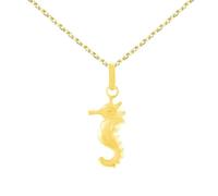 Collier - Pendentif Hippocampe Or Jaune - Chaine Dorée Offerte - Enfant