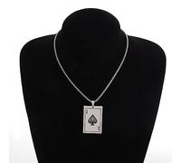 Collier Pendentif Homme as de Pique Collier Mode Rock Carte à Jouer Pendentif Bijoux Pull Homme Collier Bijoux Cadeaux d'anniversaire pour Femmes Hommes