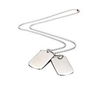 Collier Pendentif Homme Double Plaque,Armée Style Militaire Dog Tag en Acier Inoxydable pour Homme et Garçon,Fantaisie Bijoux avec Chaîne de 70cm