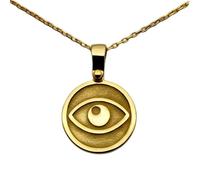 Collier pendentif œil maléfique en argent sterling 925 doré | LK_NLC_01722 | Pendentif symbole animal force simplicité adaptabilité esprit vif charme bijou cadeau avec chaîne de 45 cm