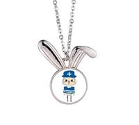 Collier pendentif lapin drapeau de la culture de l'UE Grèce pays Uu Bijoux Cadeau