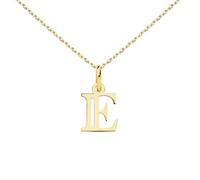 Collier - Pendentif Lettre ""E"" Or 750/1000 - Chaine Dorée - L'ATELIER D'AZUR - Femme - 1.10cm*0.90cm - Or Jaune