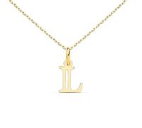 Collier - Pendentif Lettre L en Or 18 Carats - Marque L'ATELIER D'AZUR - Chaîne Dorée Maille Forçat