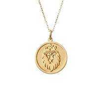 Collier pendentif lion en argent sterling 925 plaqué or | LK_NLC_01173 | Pendentif en argent représentant un paysage hivernal féerique idéal pour les amoureux de la nature et les randonneurs. .