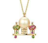 Collier Pendentif Maman, Collier Rubis pour Femmes avec Or Rose 0.106 carats, Pierres précieuses de Bonne Coupe 18 carats, Collier Luxueux pour Dames, Cadeau