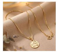 Collier - Pendentif - Médaille - Ange - Baptême - Plaqué Or Jaune 750/1000 - 40 cm - Enfant/Bébé - Mixte