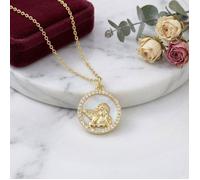 Collier - Pendentif - Médaille - Ange - Baptême - Vermeil - Or Jaune 14K - Nacre - Enfant/Femme