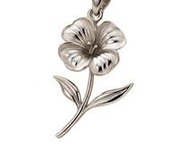 Collier pendentif minimaliste 3D en argent sterling 925, représentant une capucine, avec une chaîne maille forçat de 45 cm (18 pouces) et une breloque plaquée argent. Bijou symbolique | LKD_3DM_00198