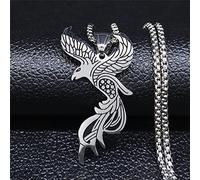 Collier Pendentif Mode Phoenix Oiseau chaîne Collier pour Femmes Couleur Argent Aigle Corbeau Collier Bijoux Pendant Femmes Bijoux Cadeaux d'anniversaire pour Femmes Hommes