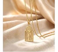 Collier - Pendentif - ""Mosquée Sacrée"" - Plaqué Or Jaune 750/1000 - 50 cm - Mixte