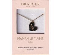 Collier pendentif motif COEUR MAMAN JTM - 42 cm env réglable