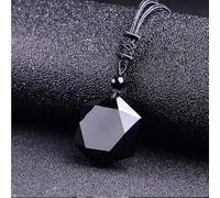 Collier Pendentif Obsidienne Noire Pendentif étoile Obsidienne Bijoux en Cristal d'amour Chanceux