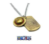 Collier pendentif One Piece Luffy metal Vintage