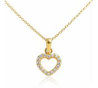 Collier - Pendentif Or 18 Carats 750/000 Jaune - Coeur - Chaine Dorée