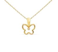 Collier - Pendentif Or 18 Carats 750-000 Jaune Motif Papillon - Chaine Dorée - L'ATELIER D'AZUR