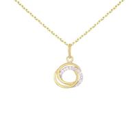 Collier - Pendentif Or Jaune Anneaux Enlacés Sertis de Zirconiums - L'ATELIER D'AZUR
